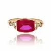 Bague ancienne rubis de synthèse et or