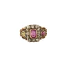Bague ancienne Rubis Diamants Péridot