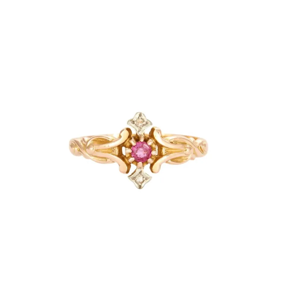 Bague Ancienne Rubis Diamants