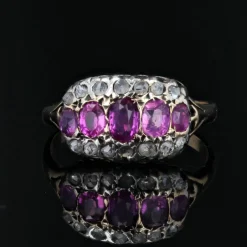 Bague ancienne rubis diamants