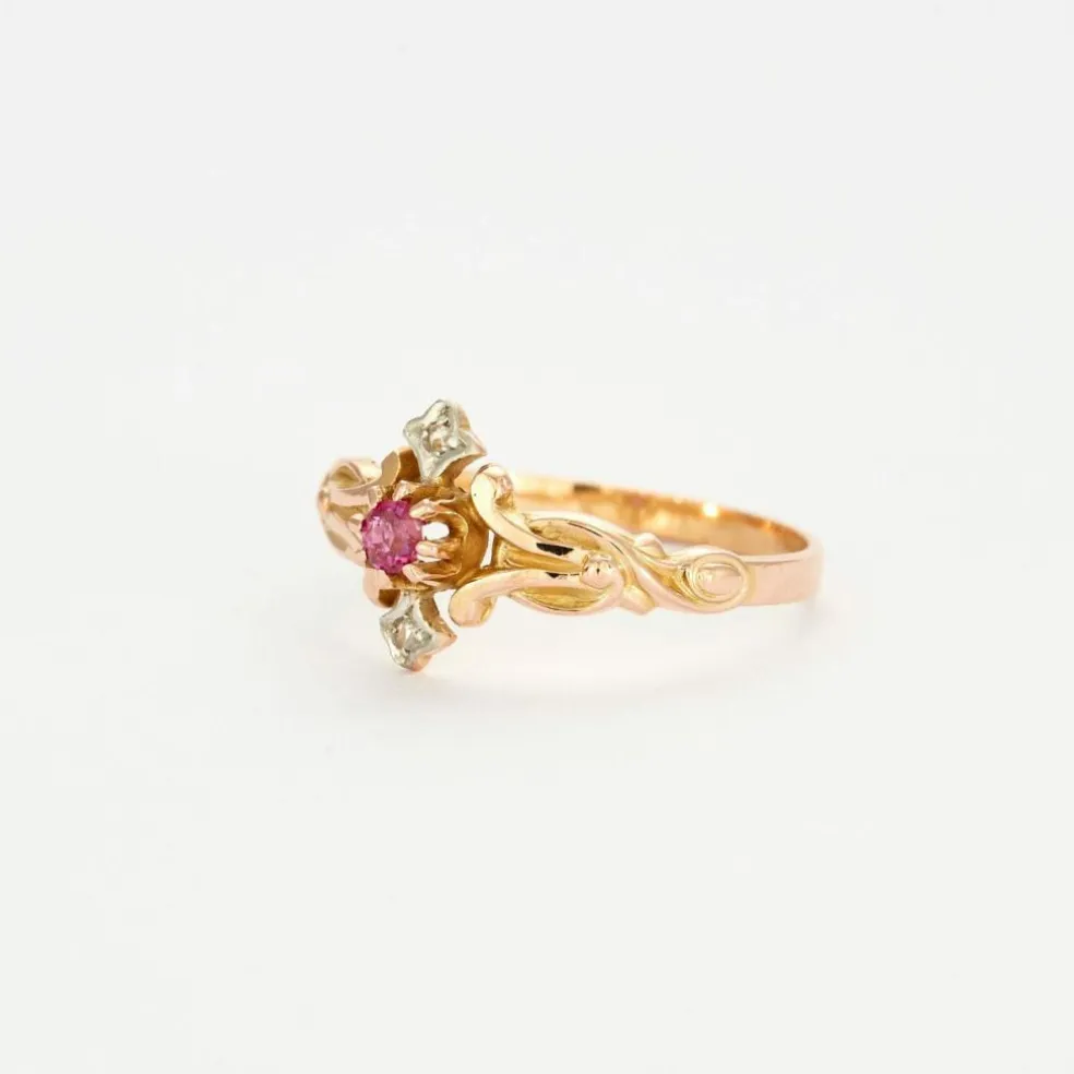 Bague Ancienne Rubis Diamants