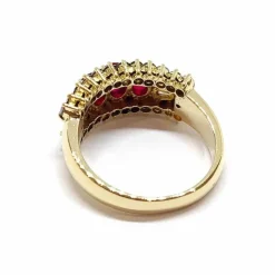 Bague ancienne rubis diamants or jaune