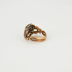 Bague ancienne Rubis Diamants Péridot