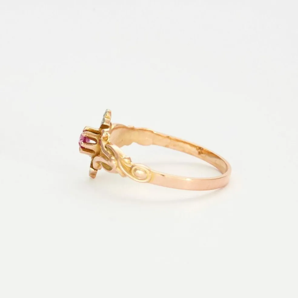 Bague Ancienne Rubis Diamants