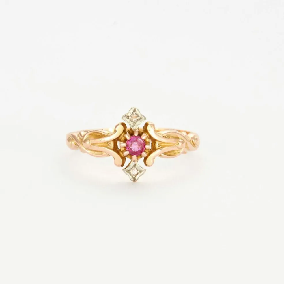 Bague Ancienne Rubis Diamants