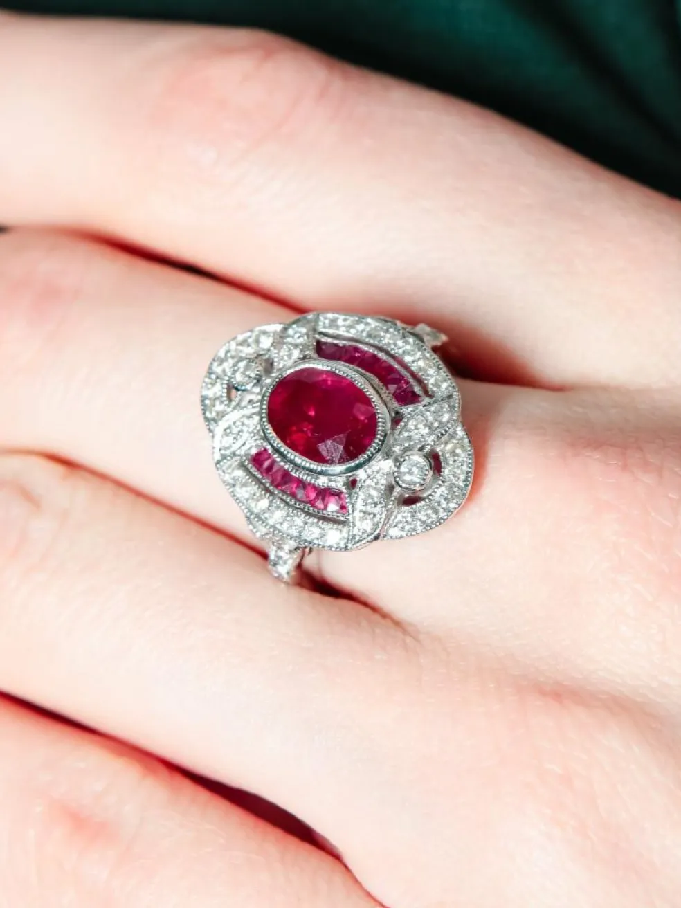 Bague ancienne Rubis et Diamants