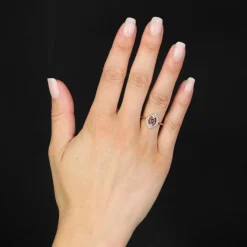 Bague ancienne rubis et diamants taillés en rose