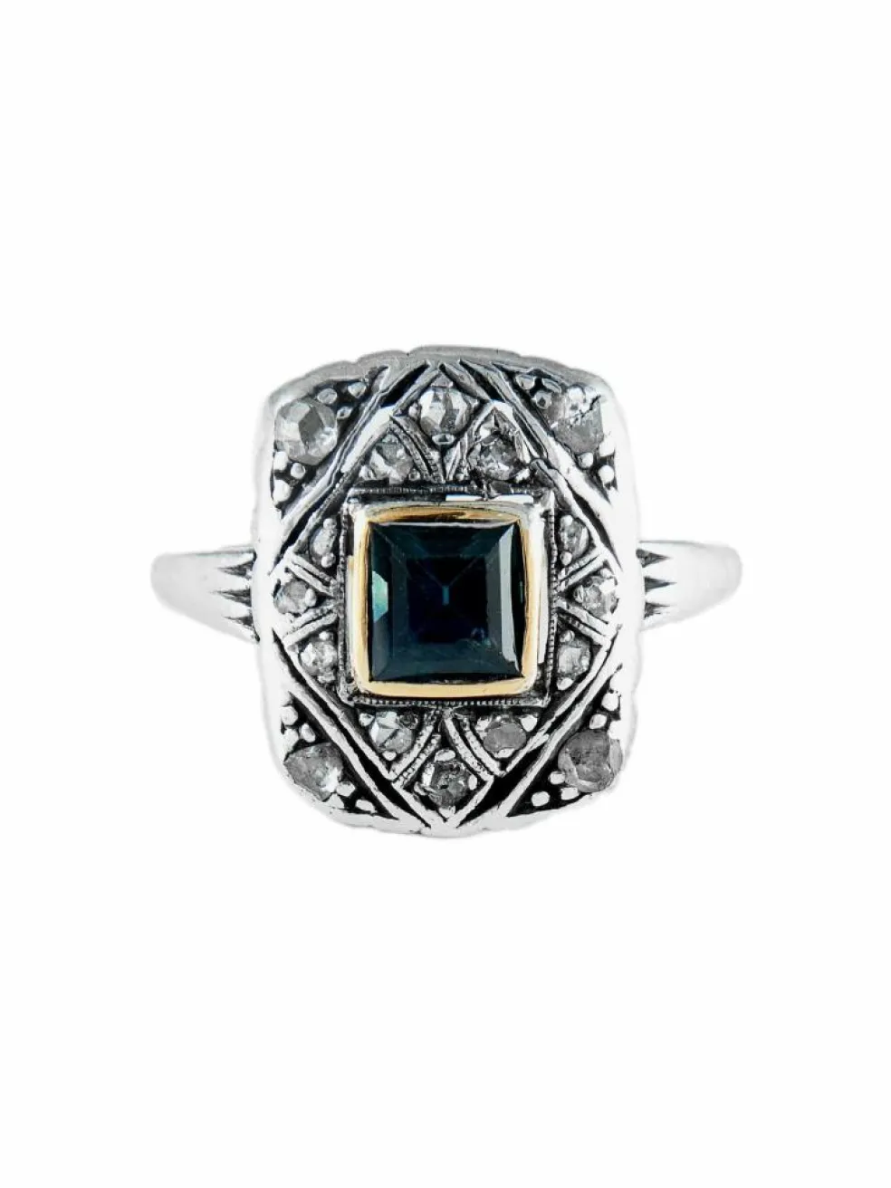 Bague Ancienne Saphir Diamants