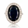 Bague ancienne saphir diamants