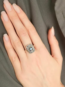Bague Ancienne Saphir Diamants