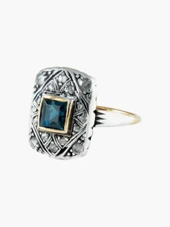 Bague Ancienne Saphir Diamants