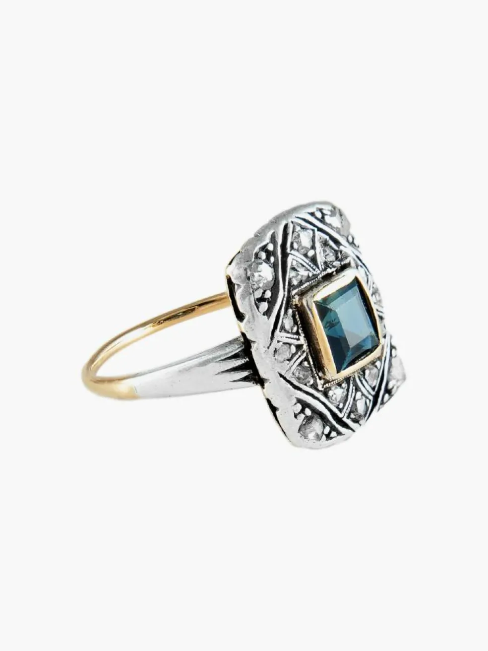 Bague Ancienne Saphir Diamants