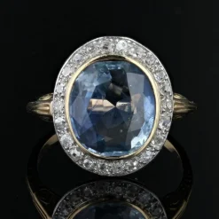 Bague ancienne saphir et diamants