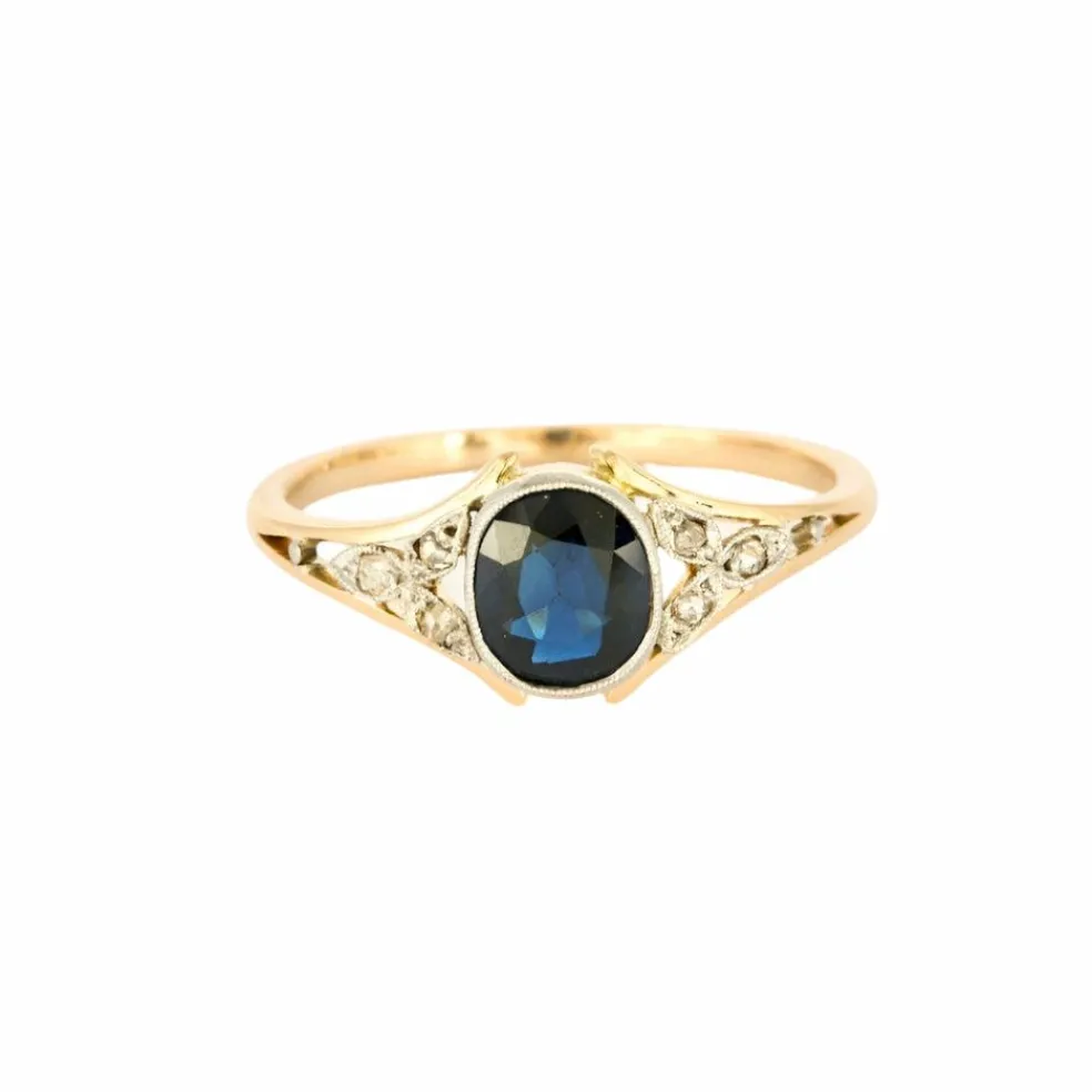 Bague ancienne saphir Verneuil.