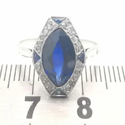 Bague ancienne saphirs et diamants