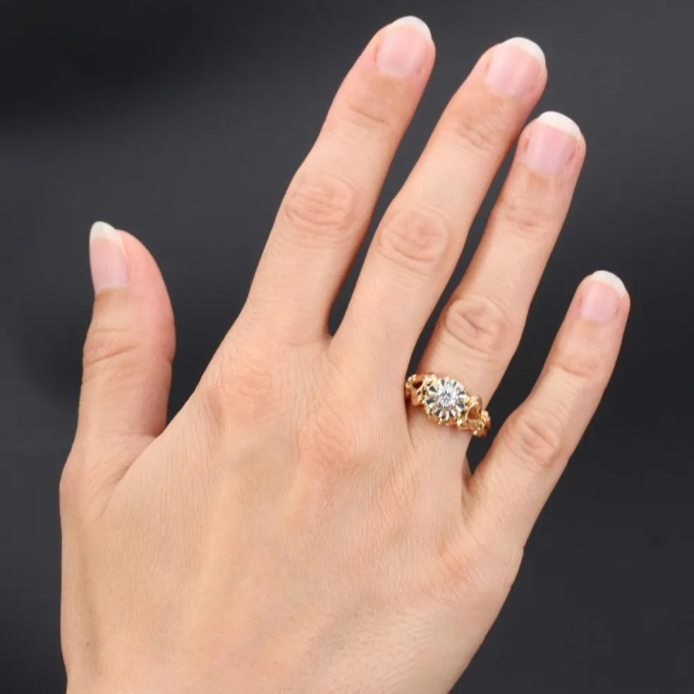 Bague ancienne solitaire diamant rétro
