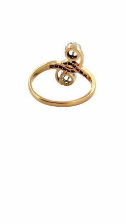 Bague ancienne toi et moi or et diamants