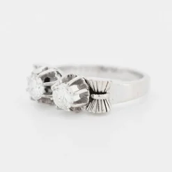 Bague Ancienne Toi et Moi Or et Platine et Diamants 0,5ct VS