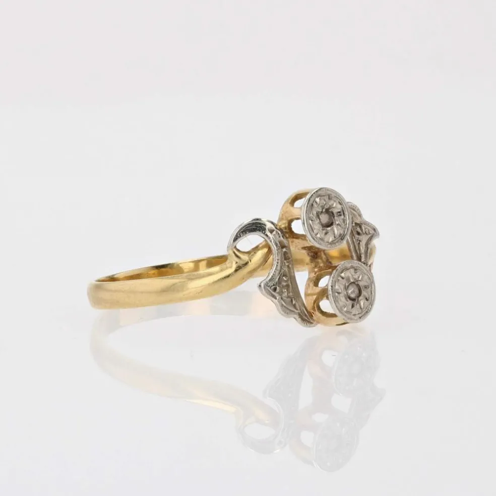 Bague ancienne Toi et Moi diamants taillés en rose