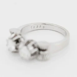 Bague Ancienne Toi et Moi Or et Platine et Diamants 0,5ct VS