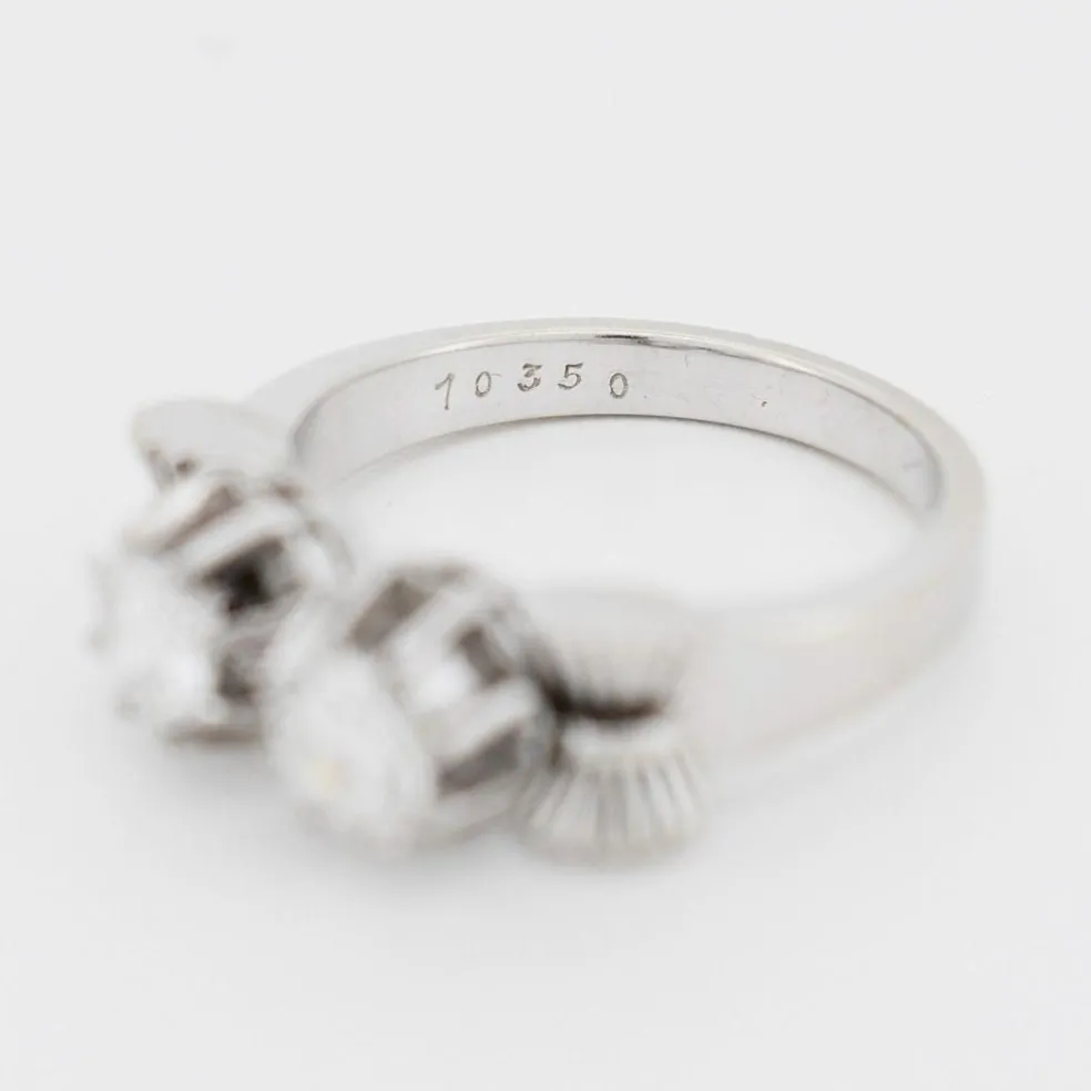 Bague Ancienne Toi et Moi Or et Platine et Diamants 0,5ct VS