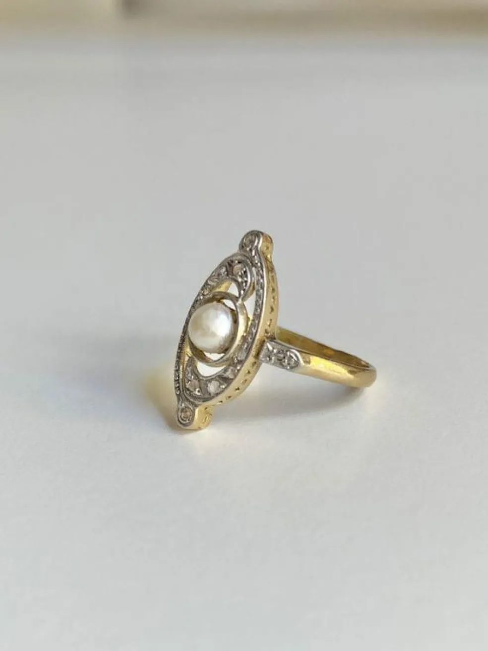 Bague ancienne tourbillon Belle Époque or jaune