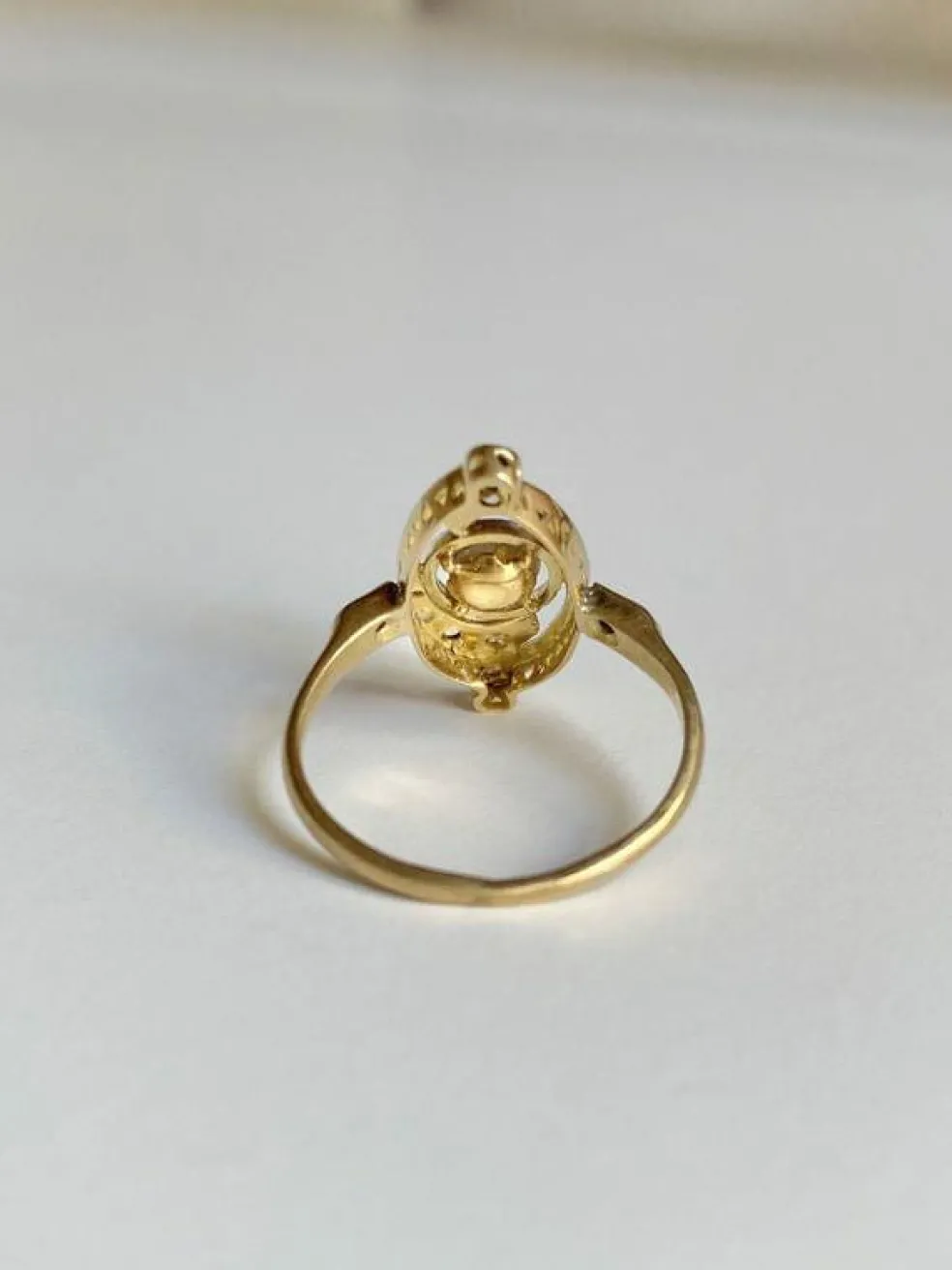 Bague ancienne tourbillon Belle Époque or jaune