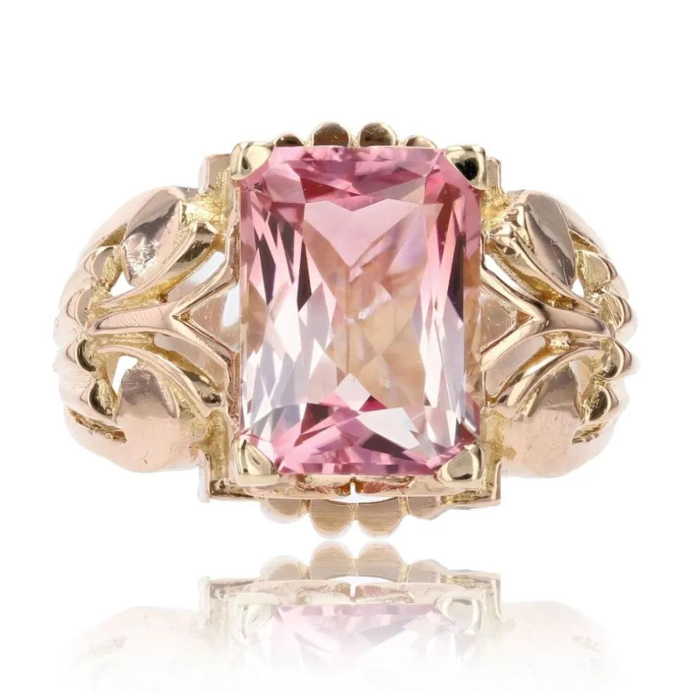 Bague ancienne tourmaline polychrome et or