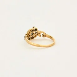 Bague ancienne trilogie diamants or jaune et platine