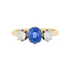 Bague Ancienne Trilogie Or, Saphir et Diamants