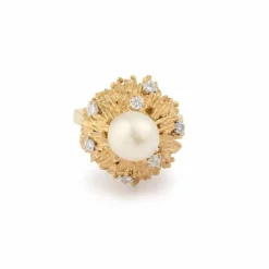 Bague Andrew Grima Perle Diamants Or Jaune