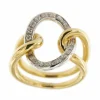 Bague anneau 2 ors diamants