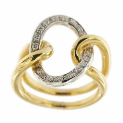 Bague anneau 2 ors diamants