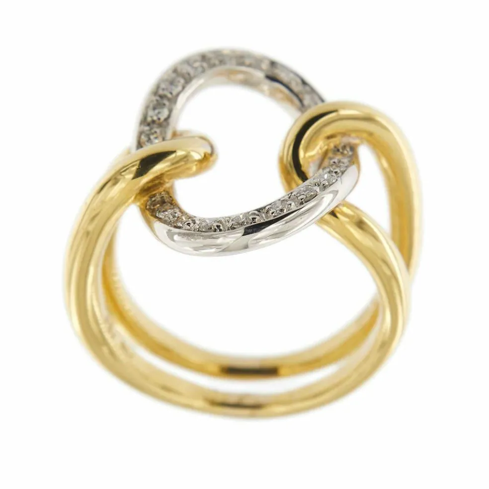 Bague anneau 2 ors diamants