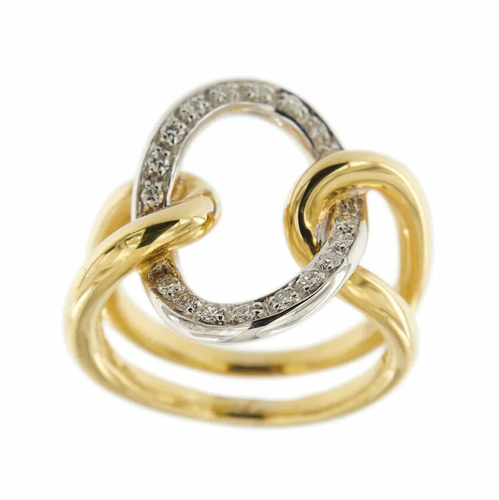 Bague anneau 2 ors diamants