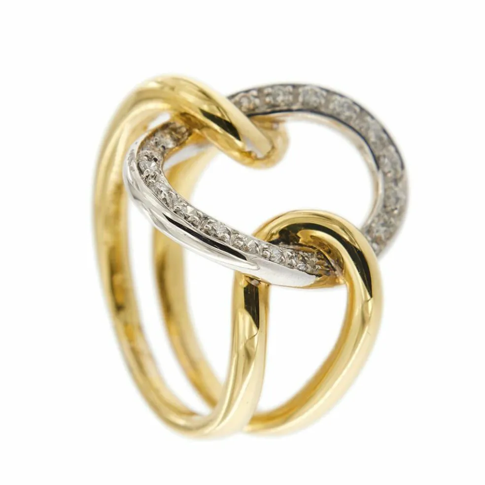 Bague anneau 2 ors diamants