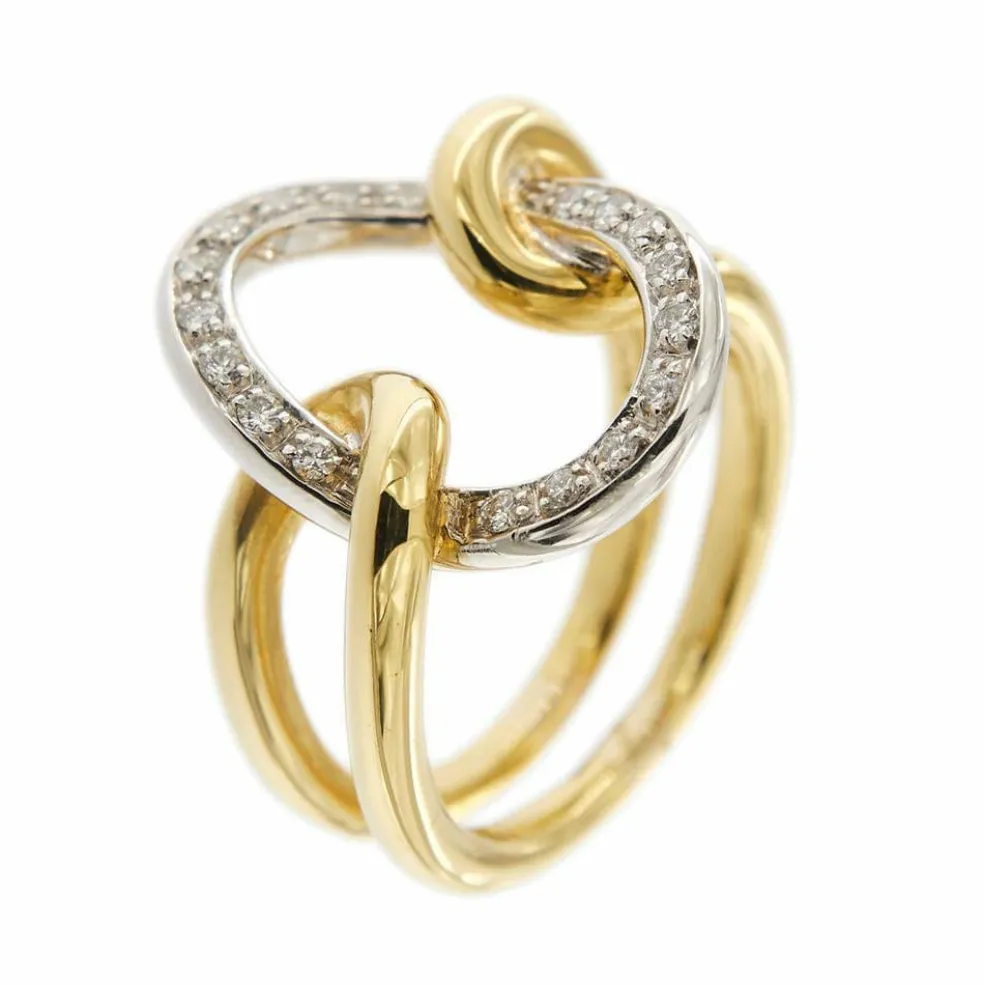 Bague anneau 2 ors diamants