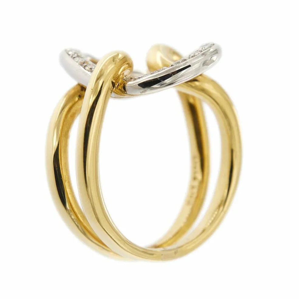Bague anneau 2 ors diamants