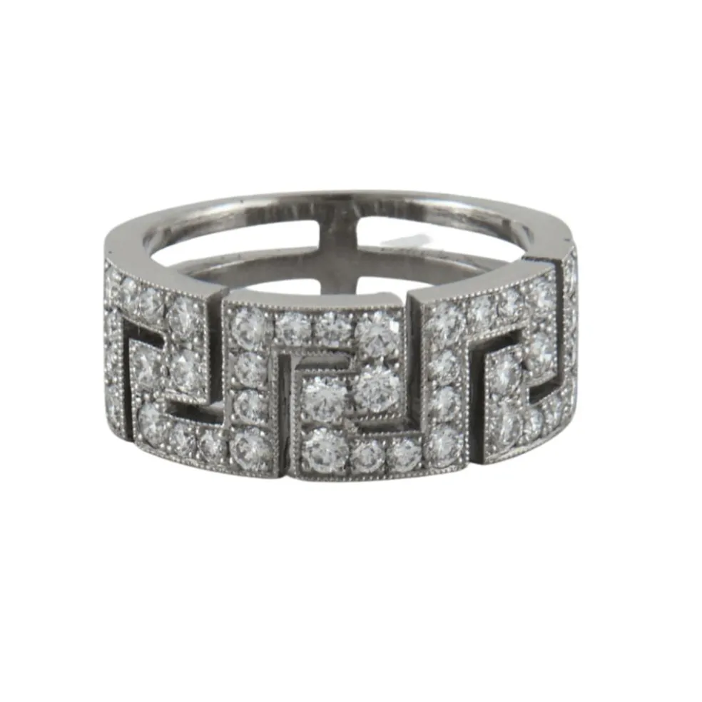 Bague anneau motif grec Diamants