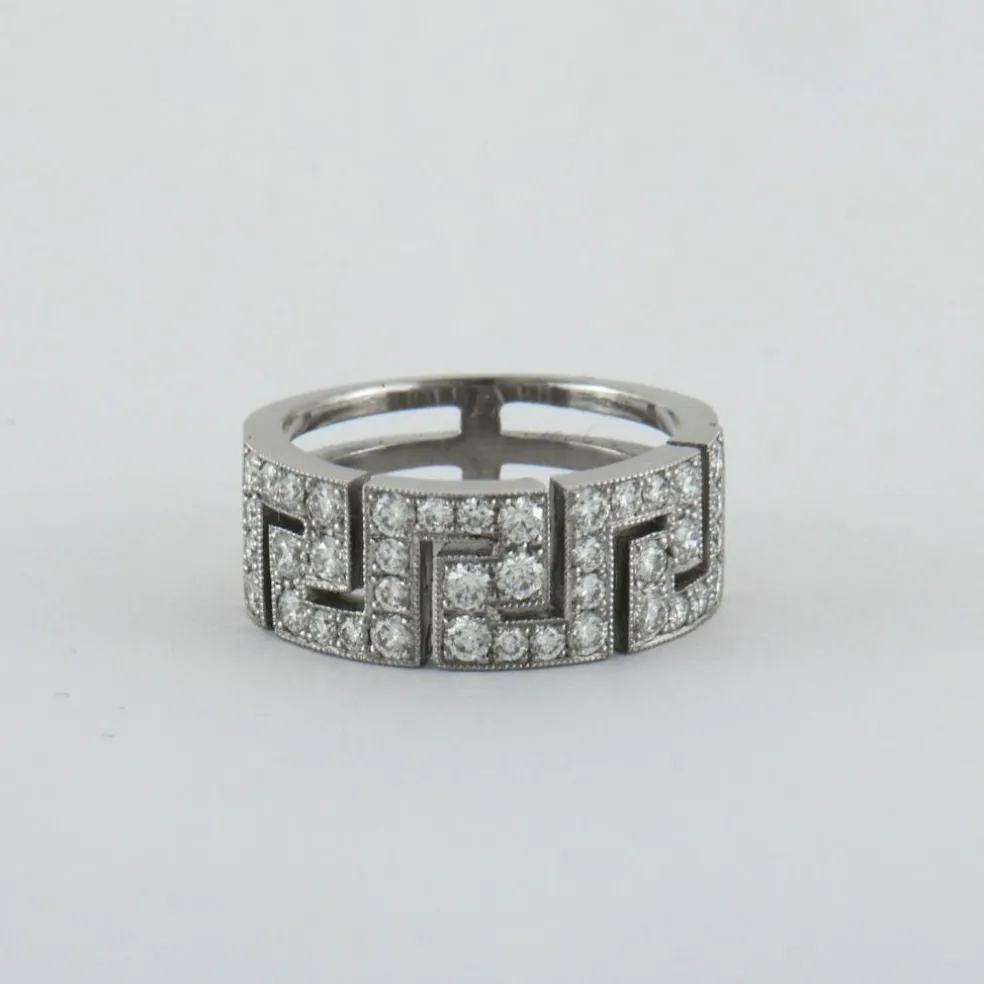 Bague anneau motif grec Diamants
