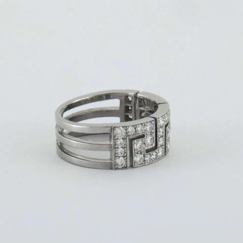 Bague anneau motif grec Diamants