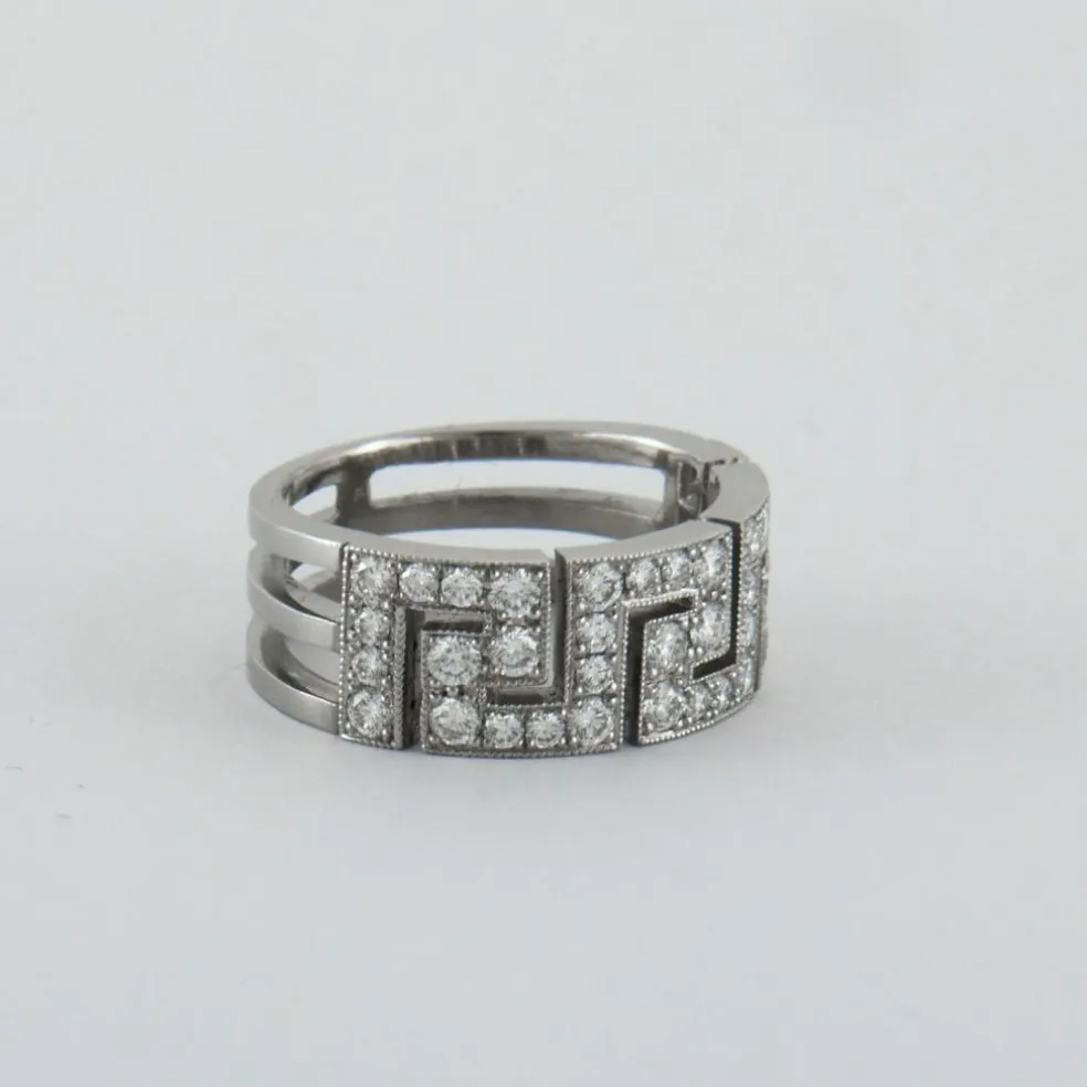 Bague anneau motif grec Diamants