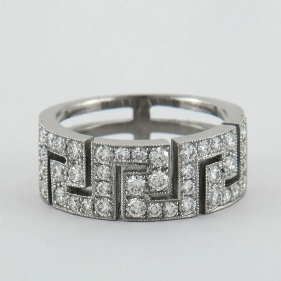 Bague anneau motif grec Diamants