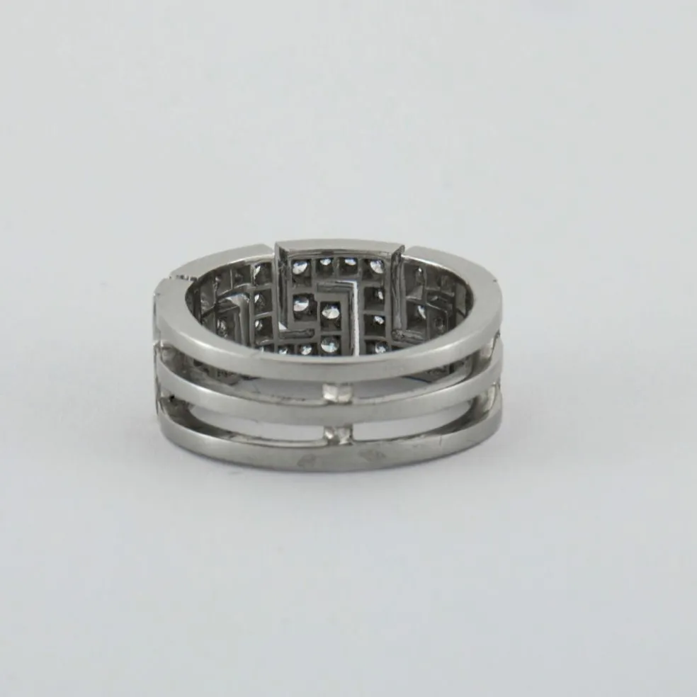 Bague anneau motif grec Diamants