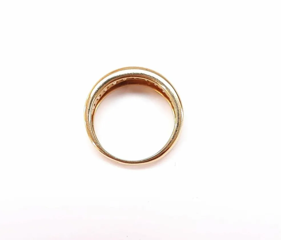 Bague anneau or jaune diamants