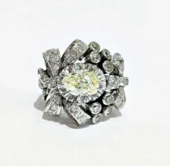 Bague années 50 diamants