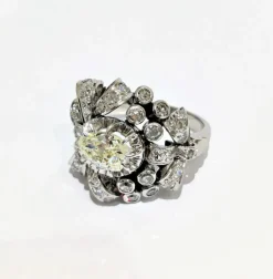 Bague années 50 diamants
