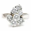 Bague années 70 en or blanc et diamants