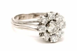 Bague Années 70 en or blanc 18 carats sertie de diamants (+/- 0.71 ct)
