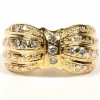 Bague Années 70 en or jaune sertie de diamants